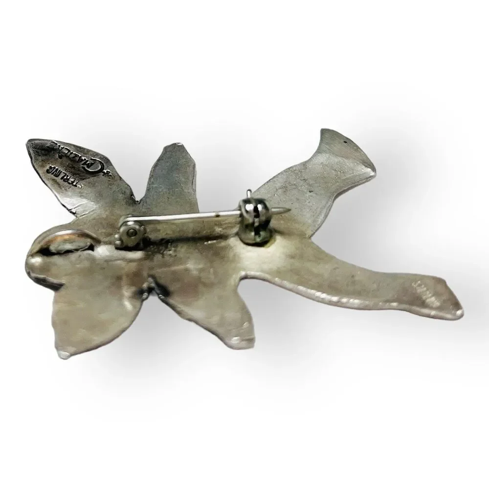 Catherine‎ Maziere Sterling Silver Angel Cherub Brooch Pendant 1.75